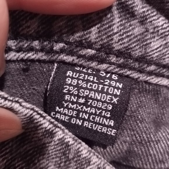 Rue 21 Diamond Geometric Pattern Gothic Moto Metal Grey Jeans Fits 8 - Picture 8 of 8